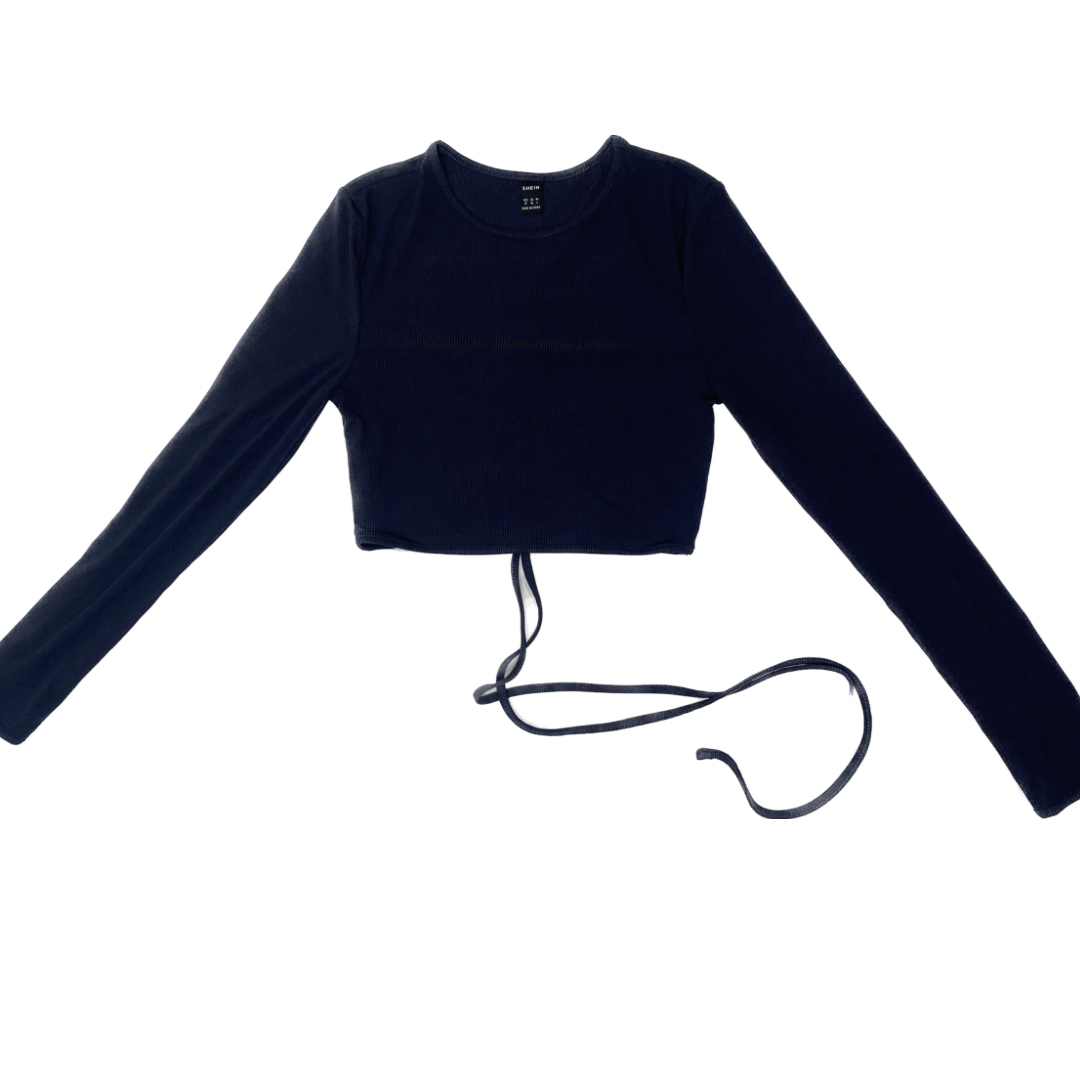 Navy crisscross Crop Top (Size 6)
