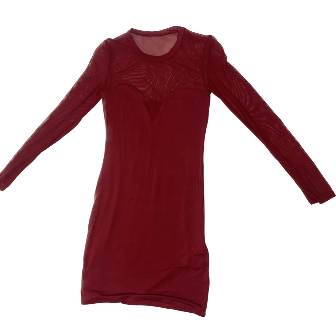 Red Mesh Body Dress (size 2)