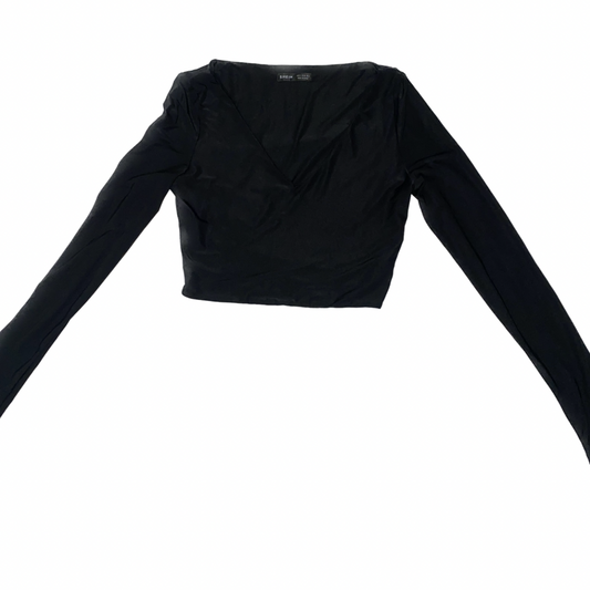 Black V- Neck Crop Top (Size 4)